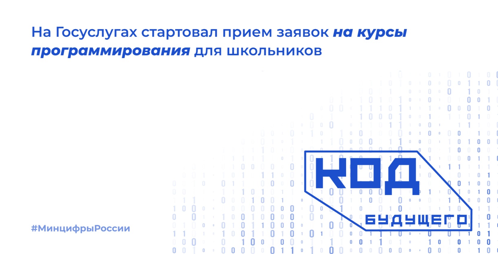 «Код будущего»: на Госуслугах стартовал прием заявок на курсы программирования для школьников